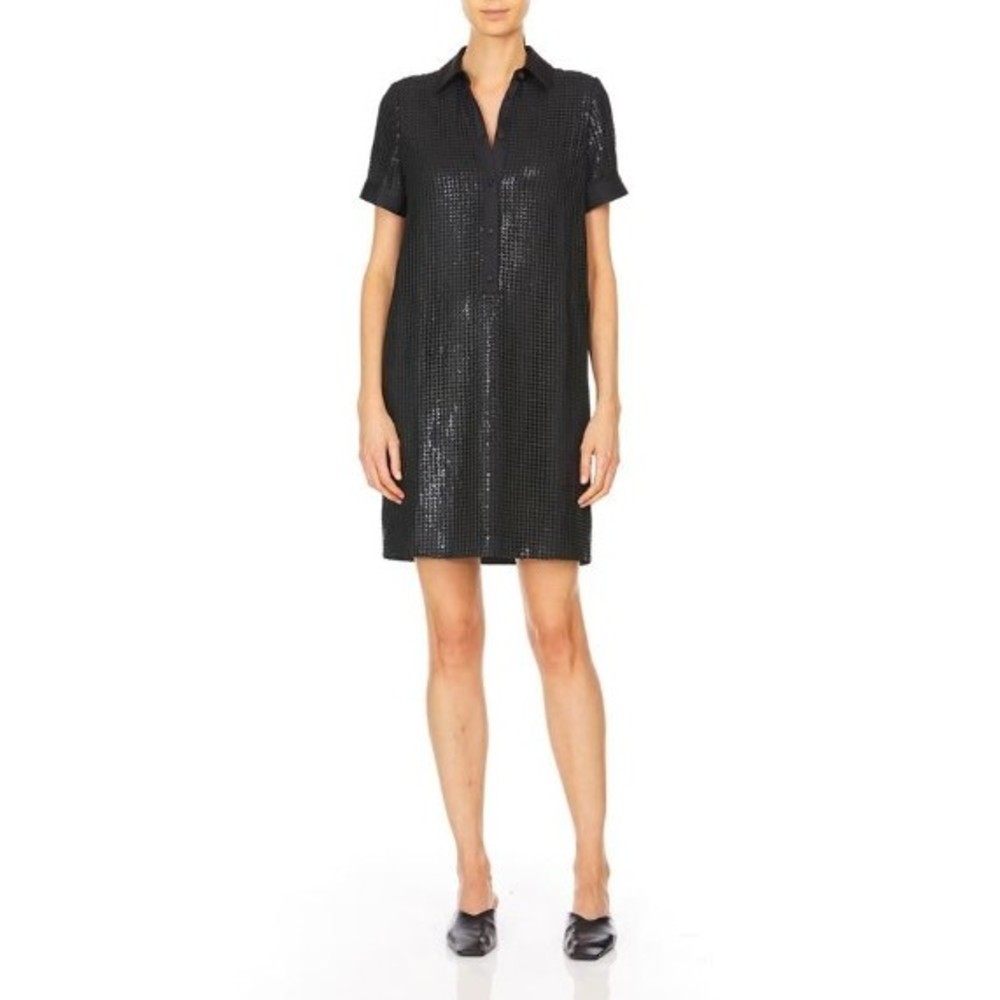 Etcetera Glamorous Sequin Shirt Shift Dress 14